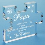 Funnli Bloc Acrylique Gravé: Cadeau Unique pour Papa