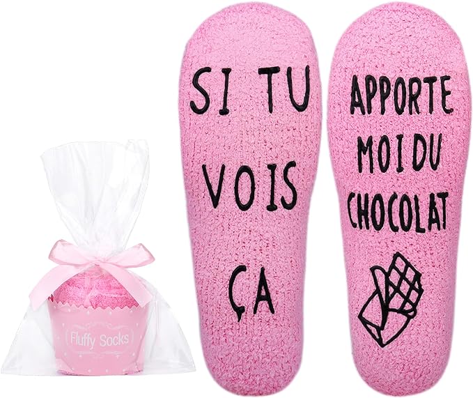 Chaussettes Polaire Cupcake – Cadeau Rigolo Femme